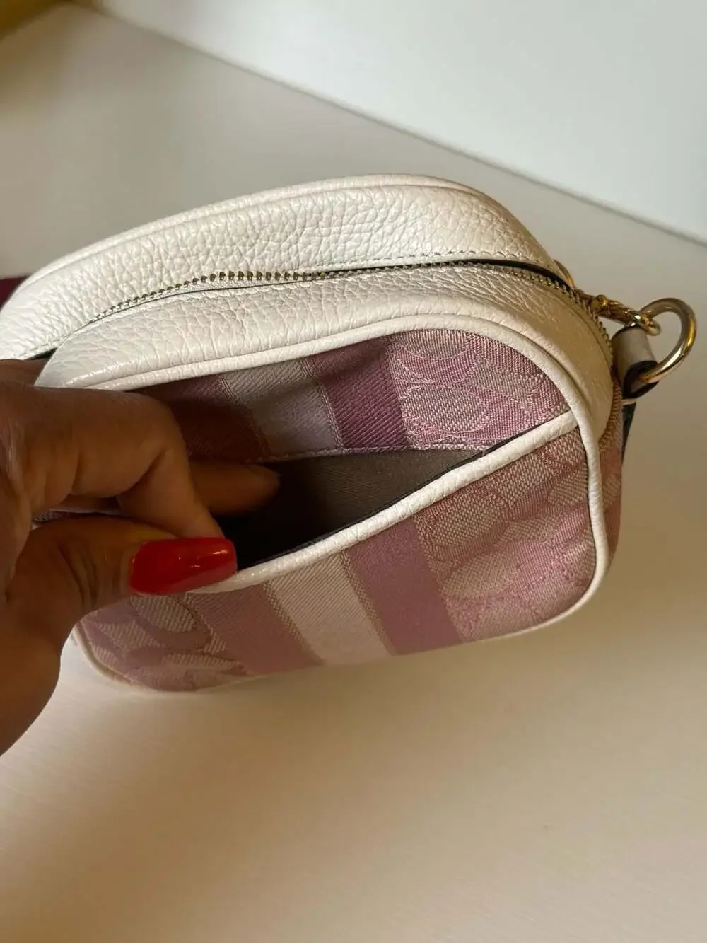 Coach Mini Dempsey Camera Bag In Signature Jacquard With Stripe C7976